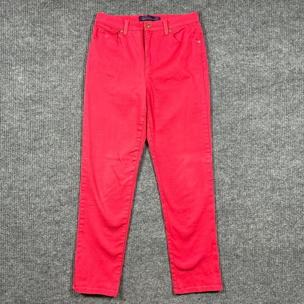 Gloria Vanderbilt Amanda Womens Jeans‎ Size 8 Hot Pink Classic Tapered High Rise